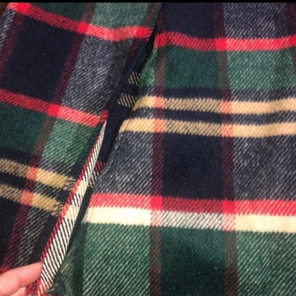 Plaid Hooded Cloak with Arm Holes. Heavy Soft Woolen- One Size fits most - Picture 3 of 6